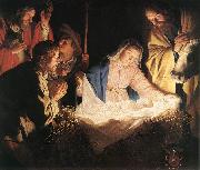 HONTHORST, Gerrit van Adoration of the Shepherds  sf USA oil painting artist